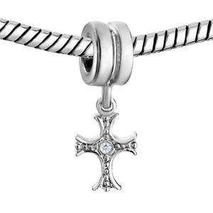 FREE S/H Pugster Celtic Cross Dangle Charm - Fits Pandora